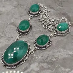 エメラルド 73 天然石 ネックレス ジュエリー シルバー 925印