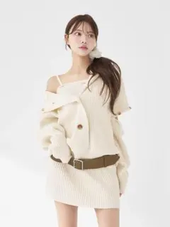 Darich アイボリー オフショルダー セーター フリーサイズ