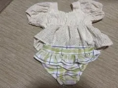 ベビー水着セット アイボリー・グリーン