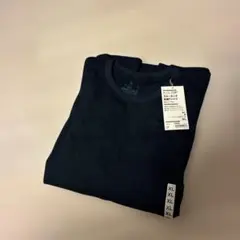 無印長袖Tシャツ XL 黒長袖丸首クルーネック クロネク洗いざらし天笠ブラック