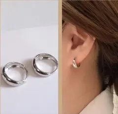 ピアス　レディース　シルバー　シンプル　フープピアス　おしゃれ