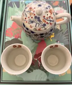 【未使用・高級】中国茶器　急須・湯呑み2客セット 成藝CRAFTING 1997