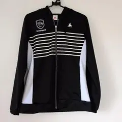 le coq sportif フード付きジャージ ブラック/ホワイト