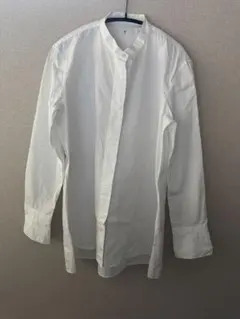 ユニクロ　UNIQLO ➕Ｊ　スタンドカラーシャツ　ホワイト　長袖　シャツ