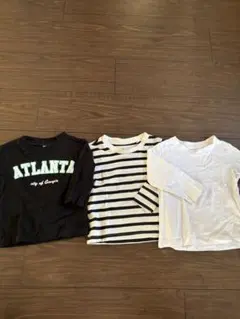 長袖Tシャツ 3枚セット 黒　白　ボーダー　（24時間以内発送）