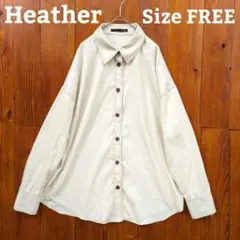 ヘザー Heather ハイショクステッチシャツ長袖 配色ステッチ F