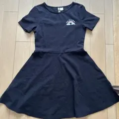 H&M 黒 半袖 フレアワンピース