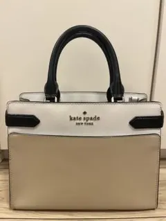 kate spade ハンドバッグ ベージュ/ホワイト/ブラック