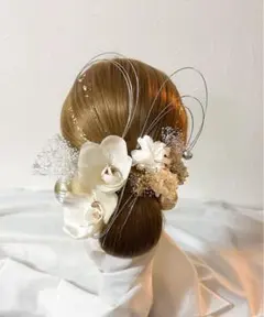 胡蝶蘭髪飾り　胡蝶蘭　成人式　振袖　振袖髪飾り　成人式髪飾り　ブライダル