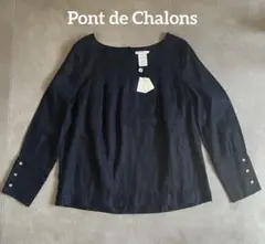 新品　Pont de chalons リネン プルオーバーブラウス　ブラック　麻のサムネイル