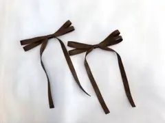 ​【着用画像あり】リボン ヘアクリップ 2個セット ブラック 発表会 結婚式