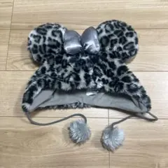 ヒョウ柄　ミニーファンキャップ　耳