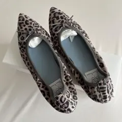 エマフランシス　ヒョウ柄　フラットバレエシューズ24 シープレザー