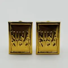 Nina Ricci ニナリッチ イヤリング スクエア ゴールド ヴィンテージ