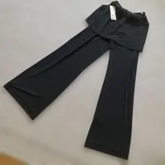 新品！ワールド　スカート付レイヤードパンツ　黒　サイズ1 フィットネスパンツ