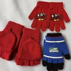 ミッキー赤手袋とReebok青手袋セット