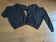 黒ウール100% 半袖セーターとカーディガン セット　TALBOTS タルボット