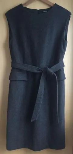 Unaca　ウールカシミヤワンピース　チャコールグレー　匿名配送