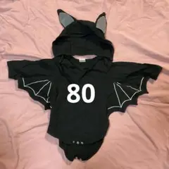 ハロウィン　コウモリロンパース　80