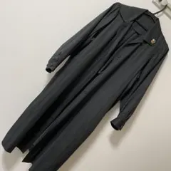 【美品】ほぼ新品ロングコート ブラック系 レディース スプリングコート