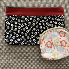 和柄ポーチとがま口　2点セット
