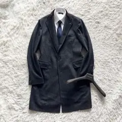 <美品>TAGLIATORE ダークグレー ウール チェスターコート サイズ52