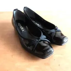 DIANA スクエアトゥ リボン パンプス 22cm