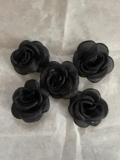 ブラックローズ ヘアクリップ 5個セット 未使用品 結婚式 前撮り 髪飾り