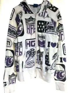 90s初期 総柄 ヒステリックグラマー フルジップパーカー