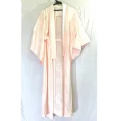 【美品】ヴィンテージ 長襦袢 正絹 ピンク 花柄 地紋 アンティーク 和装