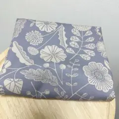 残り僅か北欧風フラワーリーフ花柄オックス生地はぎれ布50cmスチールグレー