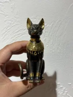 エジプト 猫 置物 バステト神風 メタリック インテリア　銅像のサムネイル