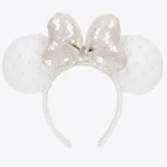 ミニーキルティングカチューシャ スパンコールリボン