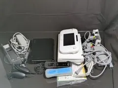 ジャンク wii 黒とWii U 白 本体セット 周辺機器 コントローラー付き