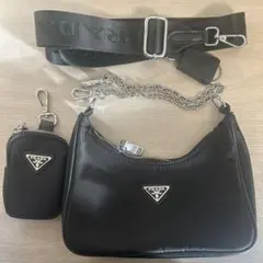 PRADA ノベルティ ブラック ショルダーバッグ ポーチ チェーン