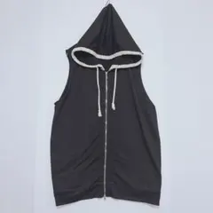 ビターシロップ レース装飾 ノースリーブパーカー ジップアップ 黒(4L)のサムネイル