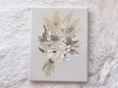 【No.85】 テクスチャーアート　アート　花　ブーケ　ドライフラワー　絵画