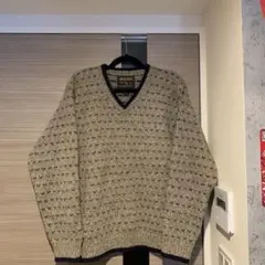 woolrich ウールリッチ　バーズアイ柄　ニット　セーター　vネックのサムネイル
