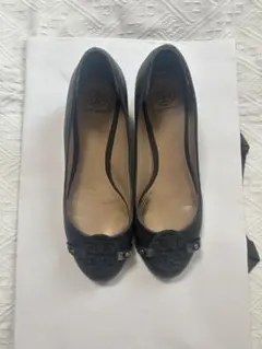 TORY BURCH フラットシューズ ブラック ロゴ金具