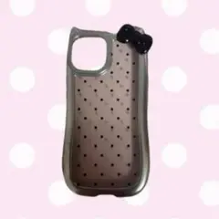 iPhone15用ケース ‪‪❤︎‬ ドット 猫 量産 地雷
