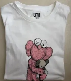 ユニクロ カウズ KAWS Tシャツ 白 サイズL 使用僅のサムネイル