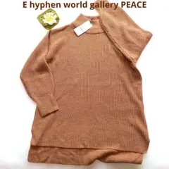 E hyphen world gallery PEACE ニット ブラウン長袖F