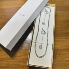 シルバー ネックレス、イヤリングセット✨