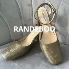 RANDEBOO Croco square heel 型押しパンプス カーキ Mのサムネイル