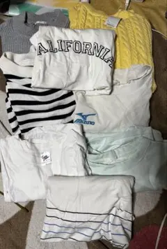 メンズトップス 9点まとめ売り ニット＆Tシャツ＆ボーダー カジュアル古着セット