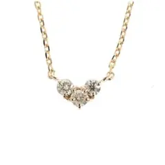 4℃ K10PG ピンクゴールド　ダイヤ ネックレス ハート