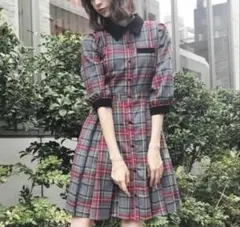 titty&Co.　チェック柄ワンピース　ボックスプリーツ