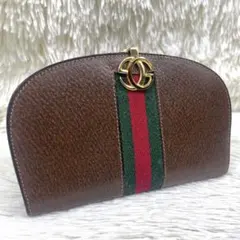 極美品‼️GUCCI 折り財布　シェリーライン　ヴィンテージ　GG金具　ロゴ金具