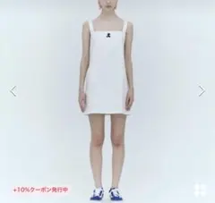 レスト&レクリエーションスクエア 無地 ミニ ノースリーブ ワンピース・ドレス