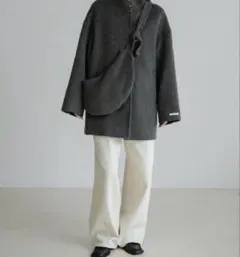 nokcha bag set half coat charcoal gray